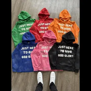 Hoodies Saying "Just Here To Give God Glory"