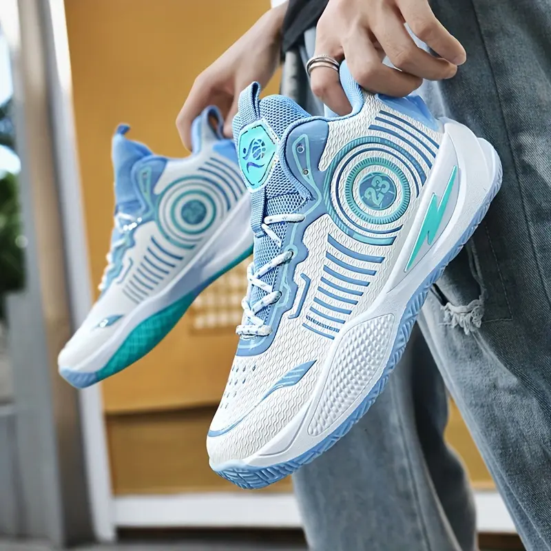 Neutral Pattern Low Ankle Basketball Shoes with PU Upper, Fabric Lining, PU Insole, and Rubber Sole - Lace-up Sneakers Suitable for All Seasons