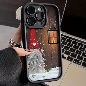 Christmas Gnome Snow Peaceful Holiday Phone Cases for iPhone 17 Pro Max 16 Plus 15 14 Pro 13 12 11, Durable Slim TPU Soft TPU Shockproof Protection Protective Phone Cover