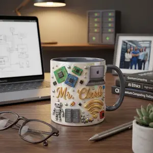 Personalized Father's Day Engineer Mug, Custom Coffee 3D Effect Mug, Lover Gift for Dad, Programmer Geek Cup