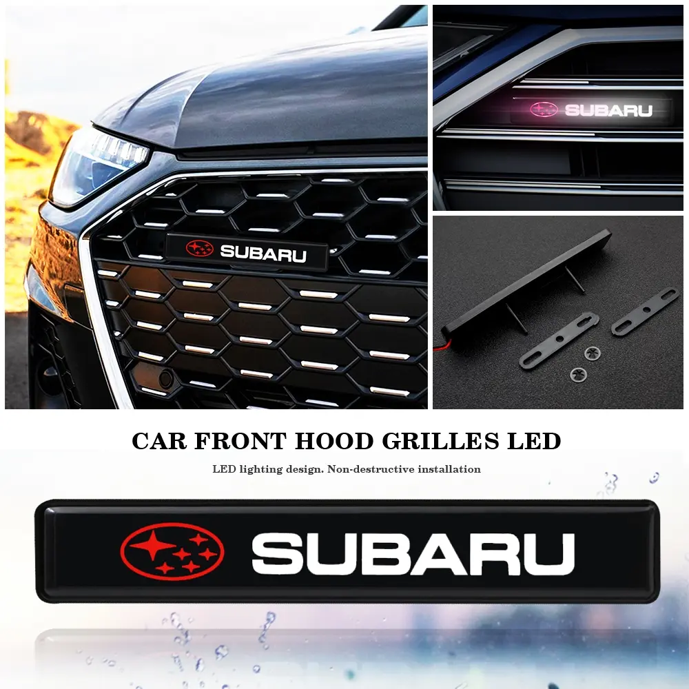 Subaru LED Grille Logo Light, Front Hood Decoration Lamp, Customizable Car Accessories, Night Illuminated Exterior Upgrade, Car Decorative Light
