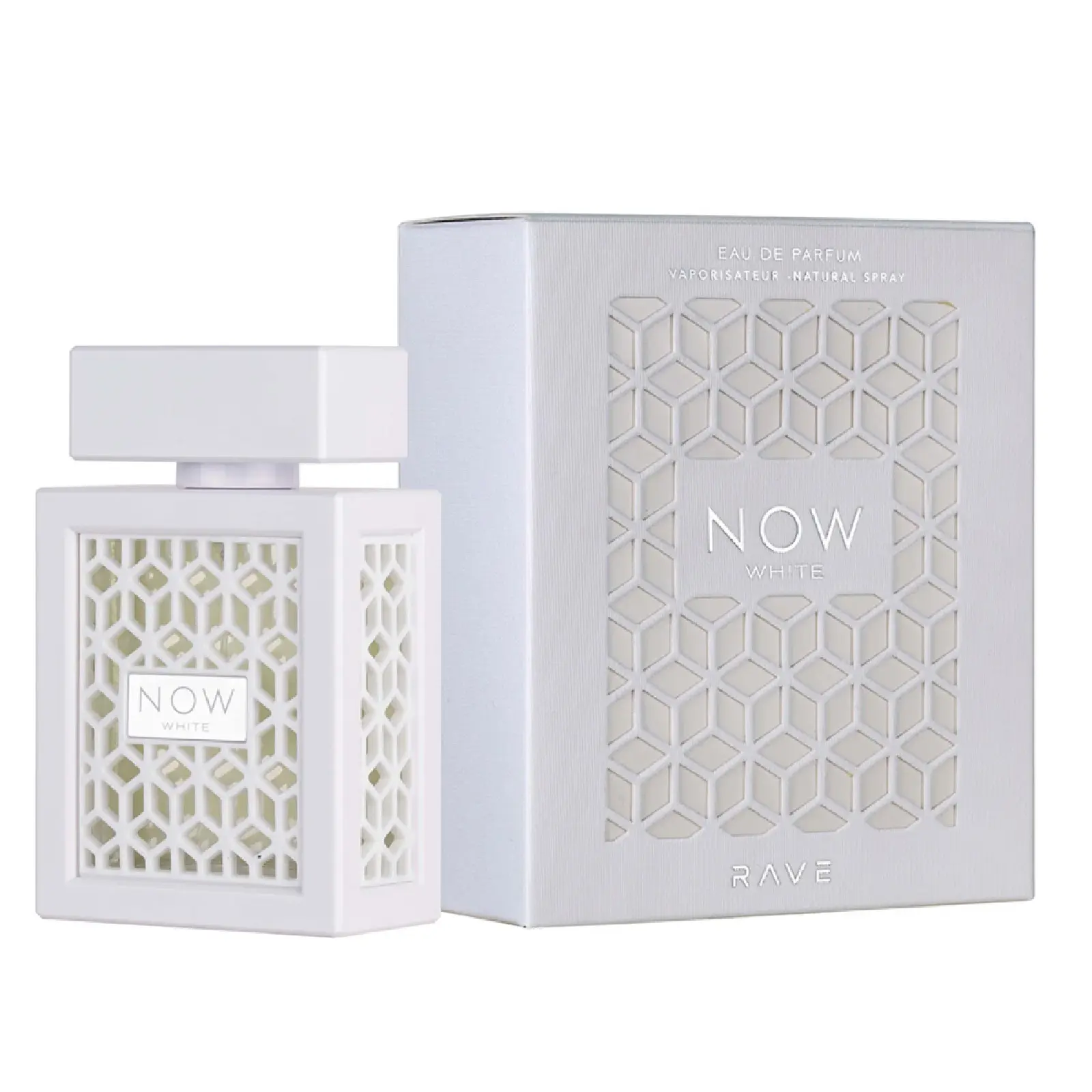 Lattafa Rave Now White for Unisex Eau de Parfum spray, 3.4 ounce