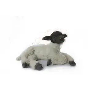 Hansa  18 in. Sheep Laying Plush Toys, Black & White -