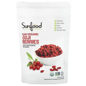 Sunfood Raw Organic Goji Berries, 8 oz (227 g)