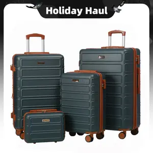 4 Piece Luggage Set, Expandable Lightweight ABS Hardshell Suitcase with TSA Lock and 360° Spinner Wheels, Durable Travel Bags for Family Trips, School, or Business Use