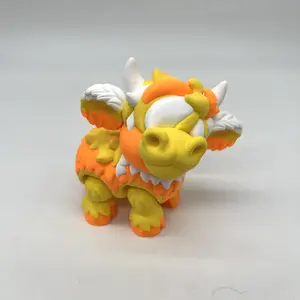 Candy Corn Cow – “Cornelia” the Articulating Highland Cow Figurine