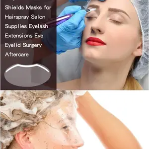 100 PCS Microblading Makeup Shower Face Shields Visors Disposable Face Shields Masks for Hairspray Salon Supplies and Eyelash Extensions Eye Eyelid Surgery Aftercare