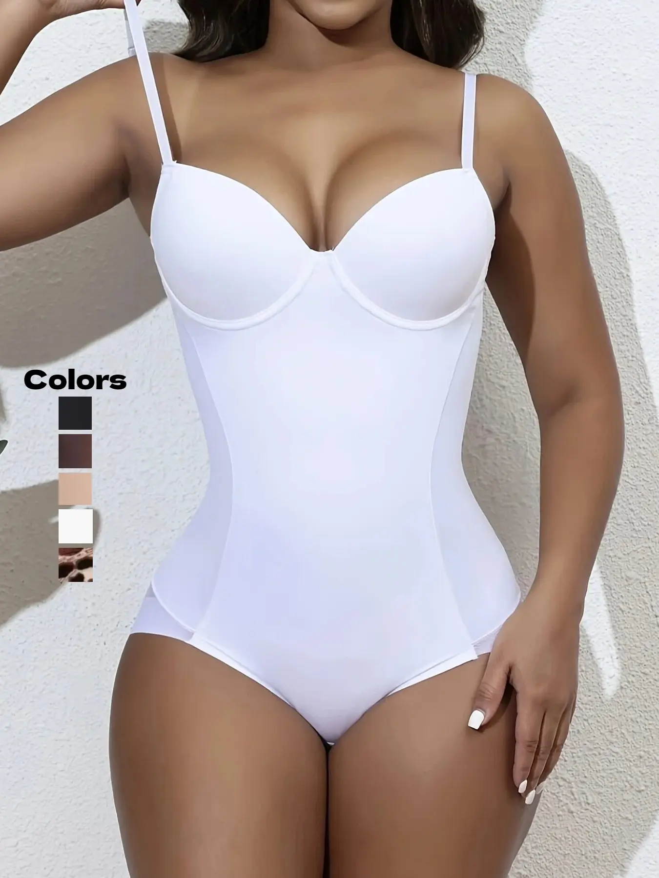 Women's Plain Ruched Contrast Mesh Fabric Sheer Push Up Fit Shapewear Bodysuit Garment, Casual Chic Adjustable Strap Sweetheart Neck Tummy Control Shaper, Ladies Shapewear for All Seasons Underwear, Womenswear