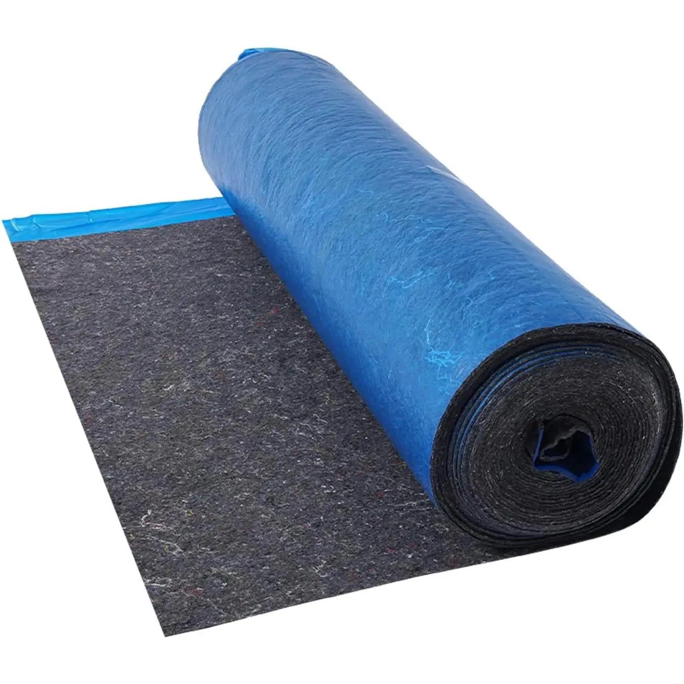 VEVOR Floor Underlayment 100 sq.ft/Roll, 3 mm Thick Laminate Flooring Padding with Attached Vapor Barrier, Heavy Duty Fiber + PE Film, Soundproofing & Noise Reduction, Ideal for Vinyl Wood