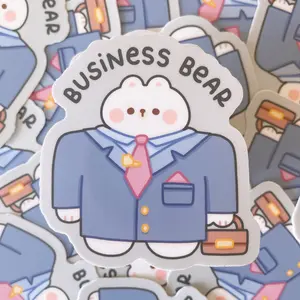 Business Rice the Bear Heavy Duty Waterproof Vinyl Sticker