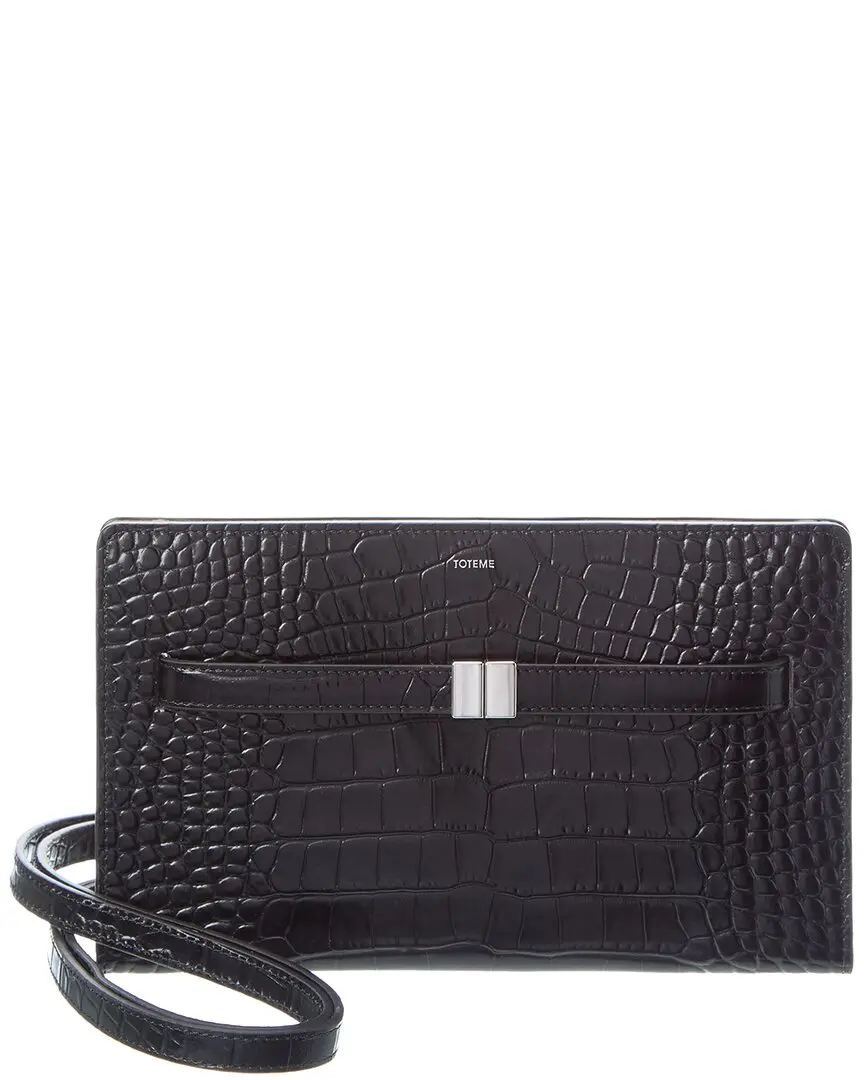 TOTEME Croc-Embossed Leather Crossbody