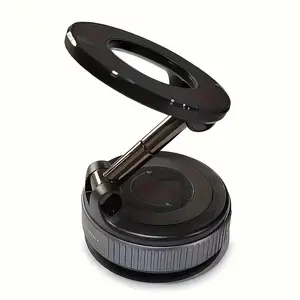 New 360 Degree Rotating Aluminum Alloy Magnetic Car Mount, Portable Foldable Phone Holder for Vehicles, Desktops, Walls with Multi-Angle Adjustment