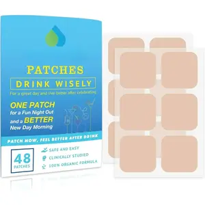 Recovery Patches for Women Men: 48-Pack Energy Boost Fast Recovery - Day Night Party Support - Apply on Arm Neck Wrist Back for Party Fun Morning Revival - Clear Blue