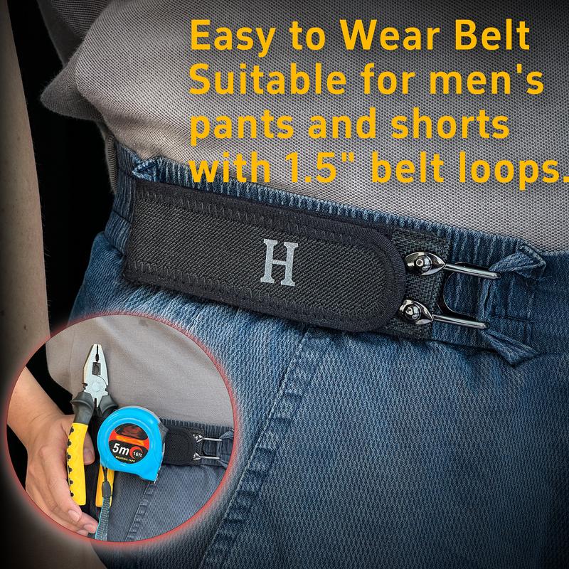 HAILTH Metal Hook Tactical Elastic Belt | Unisex No - Buckle Invisible Design | Soft Adjustable Side Tactical Belt