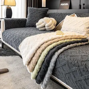 Viral Soft Plush Couch Cover, Pet-Friendly Sofa Protector for Dogs & Cats, Non-Slip Washable Couch Cushion Cover, Cozy Home Living Room Upgrade