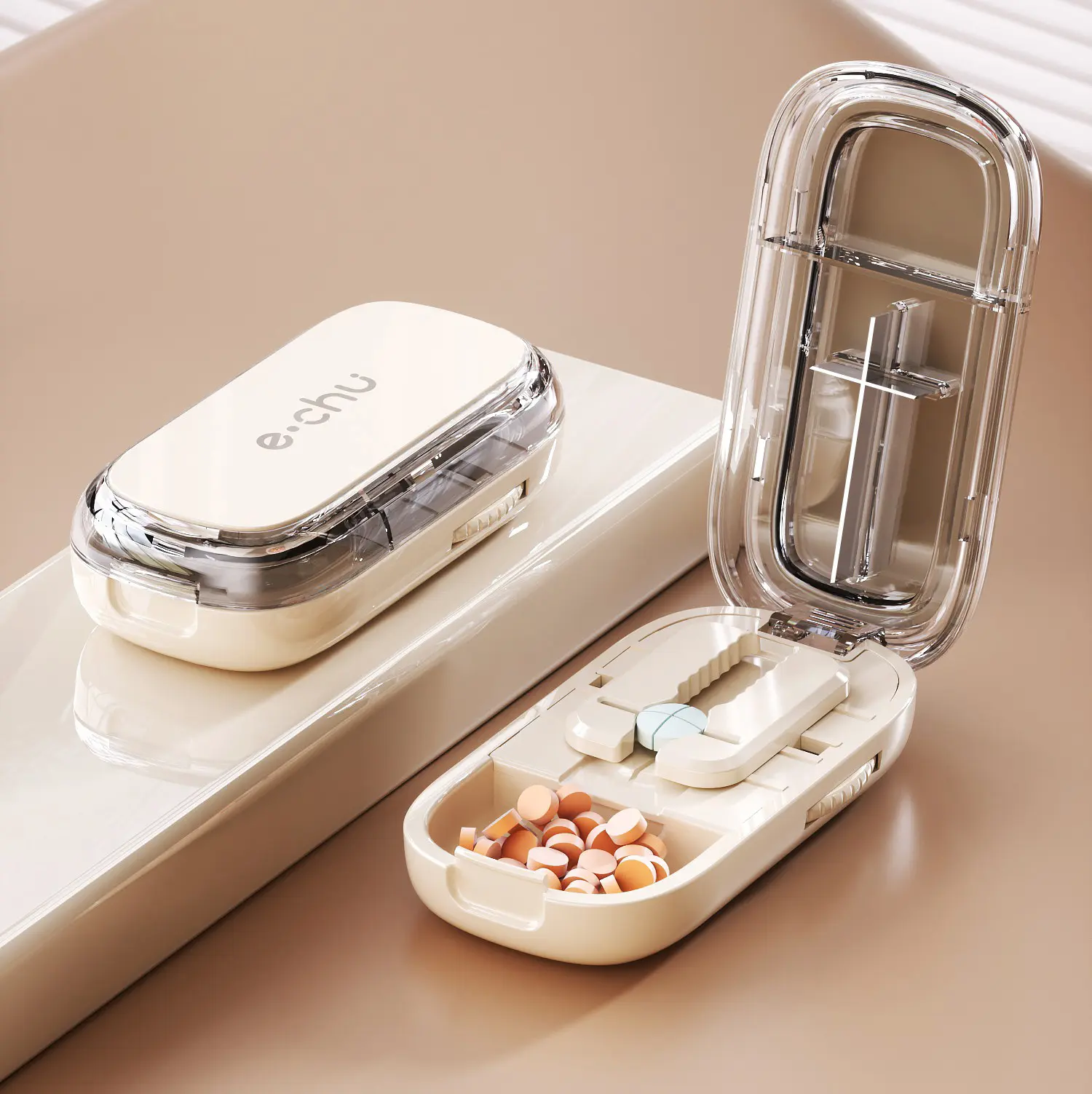 Pill storage box Cutter Splitter for Cutting Multiple Pills Adjustable Pill Cutter and Splitter for Multiple Pills, Designed for Small and Tiny Tablets with Precise Alignment Functionality