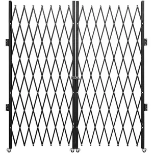 【DealsForYouDays】VEVOR Double Folding Security Gate, 6-1/2\' H x 12\' W Folding Door Gate, Steel Accordion Security Gate, Flexible Expanding Security Gate, 360° Rolling Barricade Gate, Scissor Gate or Door with Keys
