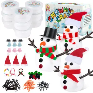 Snowman Craft Set for Kids, Clay Snowman DIY Kit, Christmas Stocking Stuffer, Holiday Crafts Gift for Children