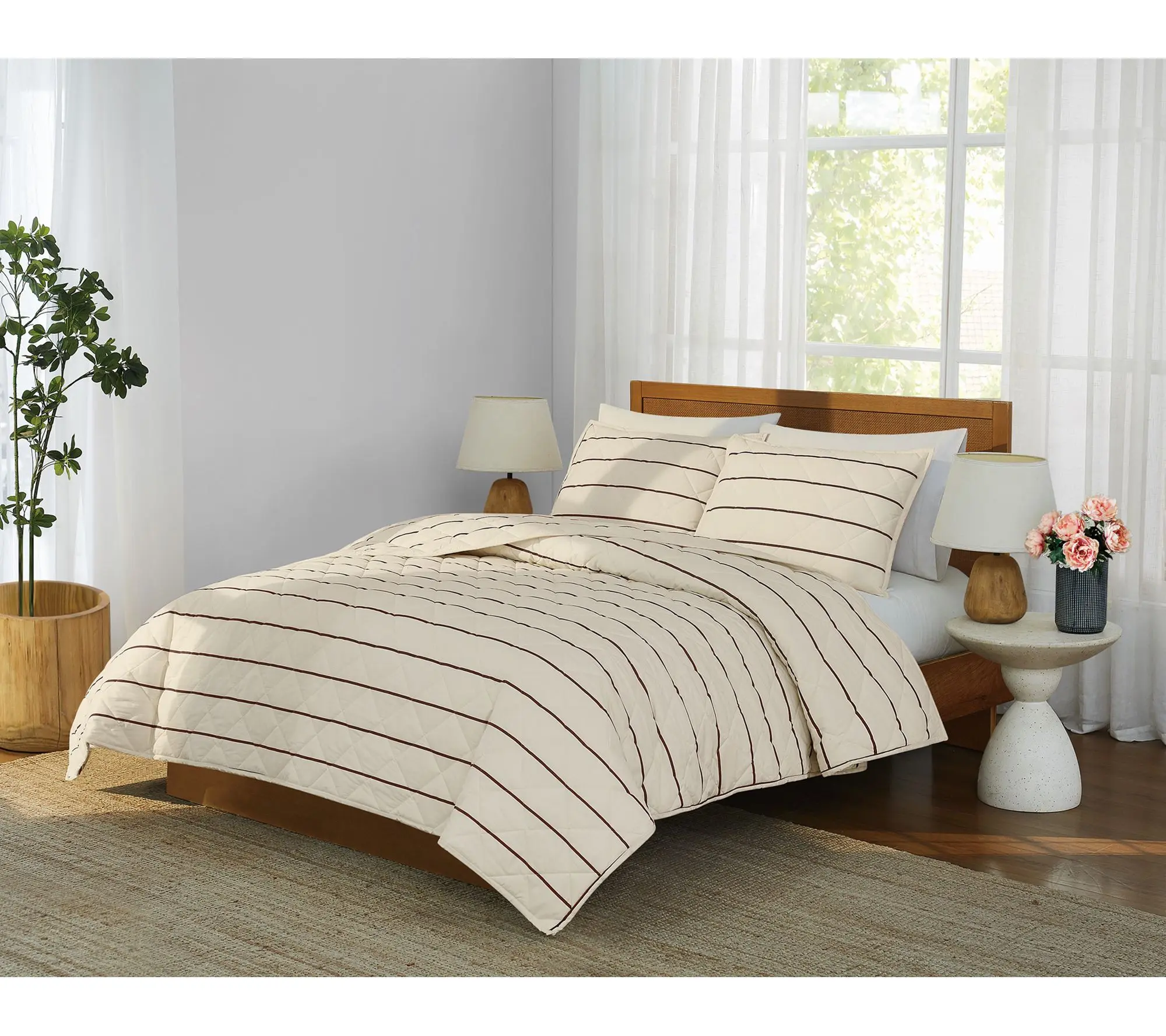Brooklyn Loom Hayward Stripe Full/Queen Quilt Set