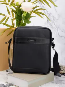 23.5cm Business Zipper Crossbody Bag, Scratch-Resistant, Fits Tablet & Power Bank, Thin Design, Lightweight, All Seasons Use
