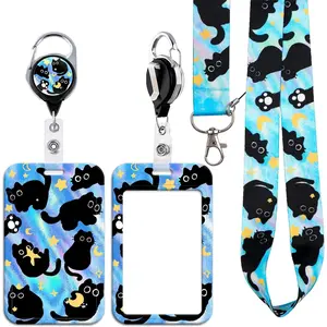 Badge Holder with Lanyard - Cute  Design ID Badge Reel with Metal Hook & Heavy Duty Retractable Reel Clip for Women, , Teachers - Suitable for School, Office, Daily Use