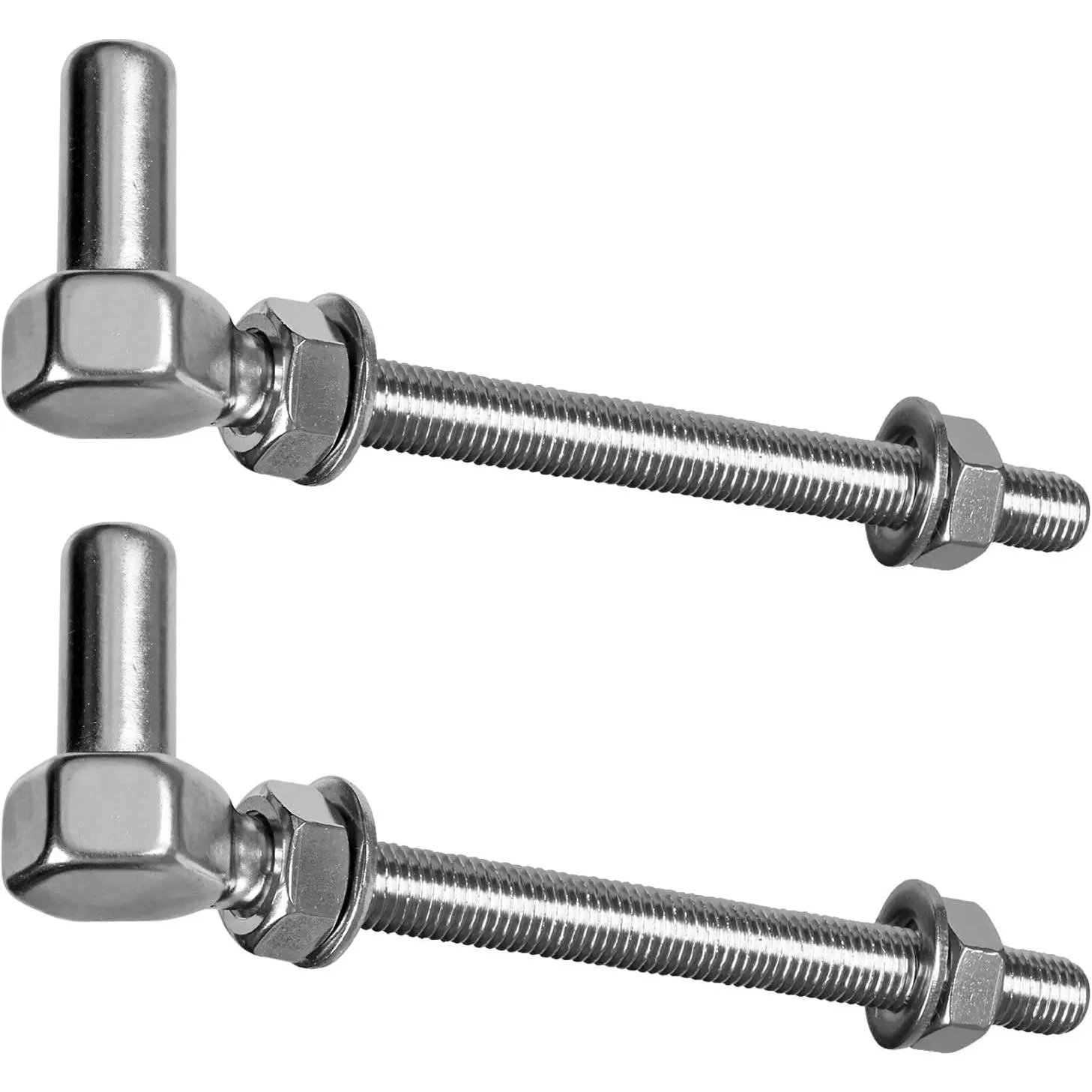 Heavy Duty Gate Hinges, 8" 2 count Stainless Steel 304 Fence Gate Farm Gate Hinge, 600lbs Capacity for Wooden/Concrete Fence with 5/8'', Adjustable J Bolt Gate Hinge, Rust Proof