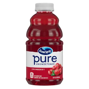 Ocean Spray Pure Unsweetened 100% Cranberry Juice, Non-GMO, 32 Fl Oz