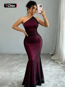 Elegant Mesh Off-Shoulder Long Mermaid Dress, Stylish Evening Gown Formal Wear for Women, Perfect for Parties and Special Occasions