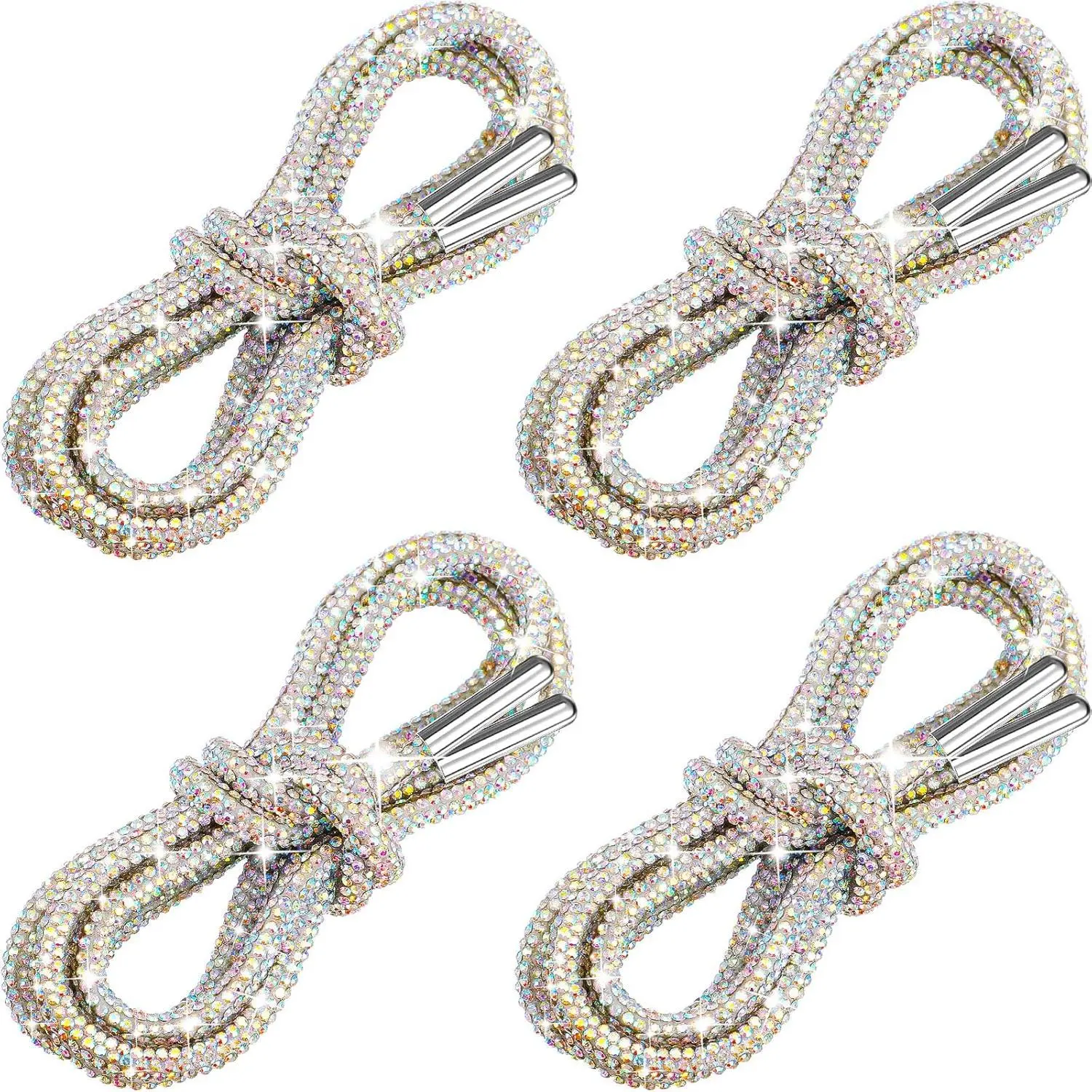 4 count Rhinestone Shoe Laces  Glitter Rope Bling Hoodie String Rhinestone Glitter Rope for Sneakers Sweatpants