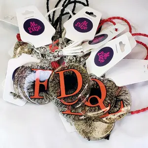 Handmade Initial Keychain UV Resin Sealed