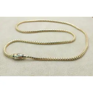 10KT CERTIFIED MONACO BOX CHAIN Size 4MM 18INCH Weight 9.5GR