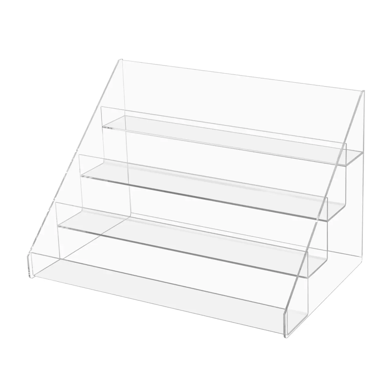 Acrylic Riser Multi Level Display Stand Clear 16.75" Wide Retail Stadium Style Countertop Showcase Fixture for Products and Merchandise by 321 Plastics