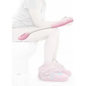 Butt Wiper Tool, 15.7" Comfort Wipe Toilet Aid for Wiping Bottom, Bottom Buddy Wiping Aid for Disabled, Elderly, Overweight, Pregnant People, Easy to Use Bottom Buddy Wiping Assist Tool Pink