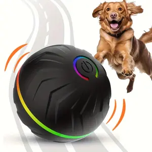 Smart and fun dog ball interactive pet toy randomly rolls and jumps colorful lights up to 4 hours of battery life suitable for various scenarios including: wooden floors tile floors lawns and carpets