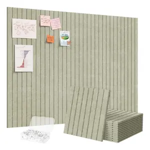 Large Felt Bulletin Board for Wall Decor 12” * 12”, 12 Pack Cork Board Tiles Alternative with 60 Adhesive Tabs & 50 Pushpins, Bulletin Boards for Office Decor, Home, Classroom - FURRELOR