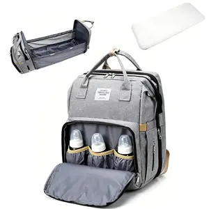 Casual Plain Color Large Capacity Zipper Backpack, Fashion Multi-functional Adjustable Strap Backpack for Women & Men, Multifunction Everyday Use Backpack, Multifunctional Backpack,Diaper Bag Backpack with Changing Station,Baby Bags New Mom Gifts
