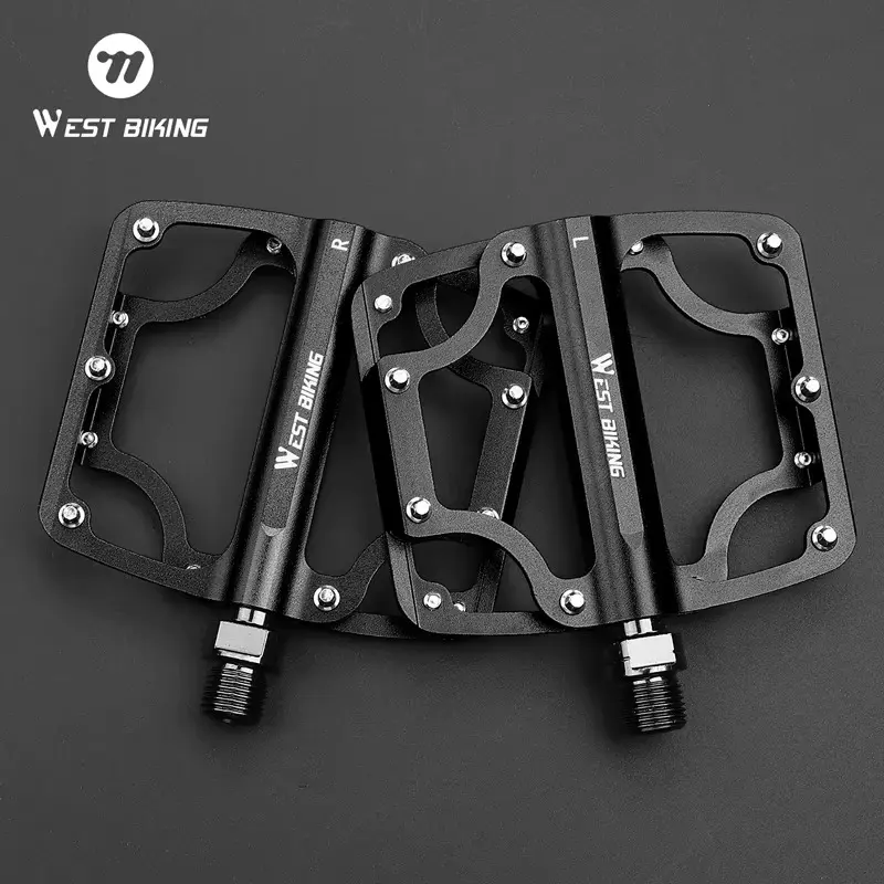 WEST BIKING MTB Bike 3 Bearing Pedal. Aluminum Alloy Outdoor Sport Cycling Pedal, Widened Lightweight Mountain Bike 3 Bearing Pedals Bike Parts