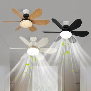 E27 Ceiling Fan Light with Remote Control, 3 Speed Wind Speed Adjustable Fan Light with Timing Function, Suitable for Small Room, Kitchen, Garage, Ceiling Lights