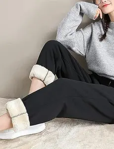 Women's Warm Sherpa Lined Athletic Sweatpants Jogger Fleece Pants