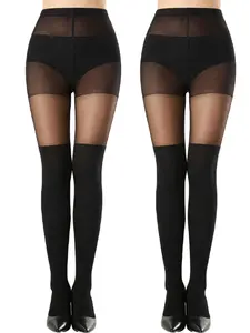 Women's over Knee High Socks, Fake Tank Style Leggings, Suitable for Tight Pants, Comfortable & Stylish Design