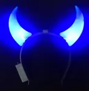 Blue Devil Horns Light Up LED Headband