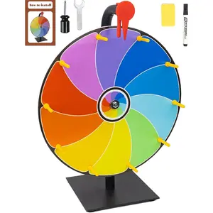 12 Inch Heavy Duty Spinning Prize Wheel 10 Slots Color Tabletop Roulette Spinner of Fortune with Eraser for Trade Show Carnival Fortune Spin Games Multiple Colors