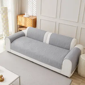 Double-Sided Loveseat Sofa Cover for Dual Cushions, Splash-Proof Furniture Protection, Easy Elastic Strap Installation, Pet & Light Furniture