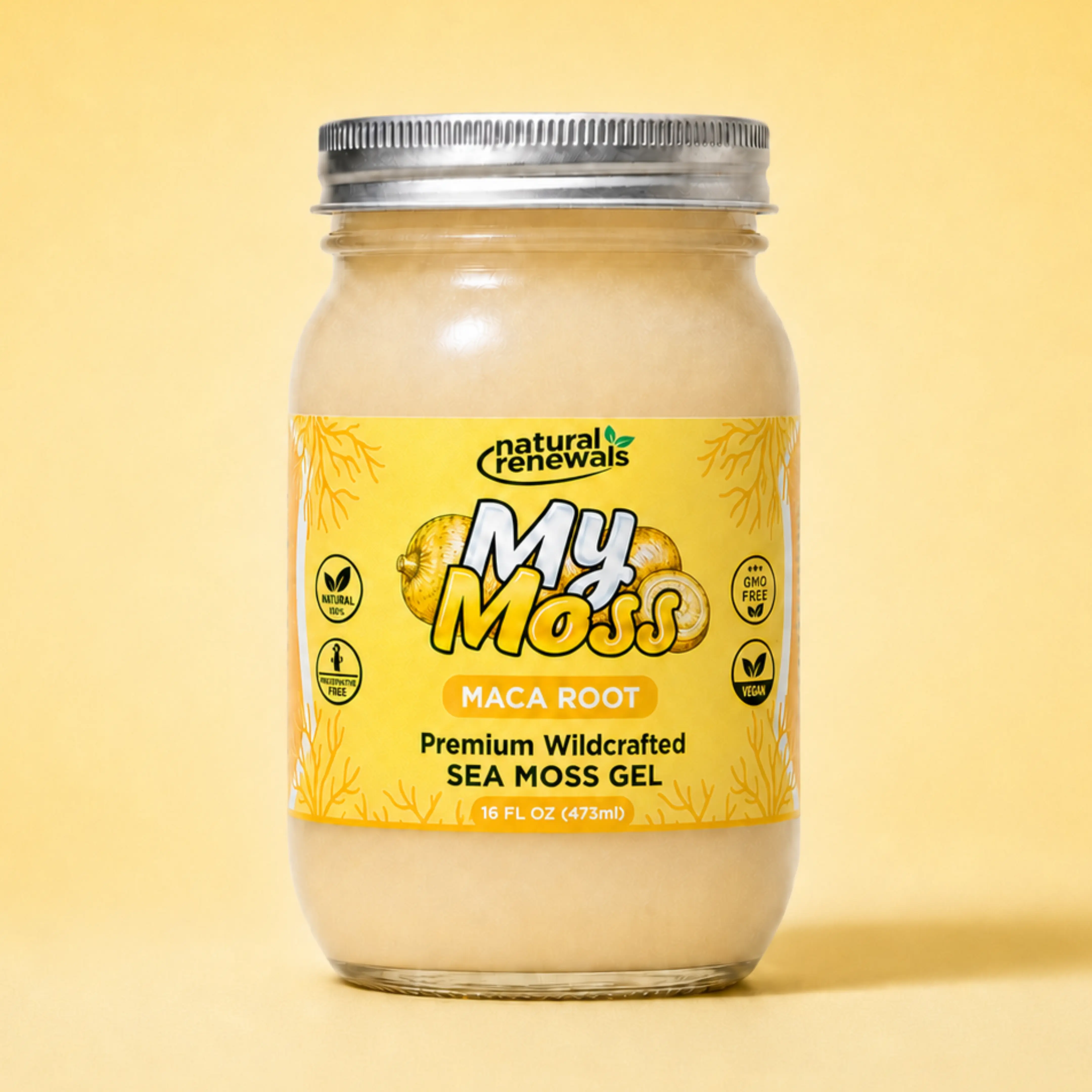 My Moss Sea Moss Gel – Maca Root | Wildcrafted Superfood, 100% Organic, Raw Seamoss gel, Vegan, Mineral-Rich, Vitamin-Rich, No Preservatives,