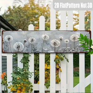 1pc 2D Plane, Vintage Dandelion Metal Plaque, Fun Street Sign, Decorative Plaque, Home Decor, Room Decor, Wall Decor, Restaurant Decor, Coffee Shop Decor, Garage Decor, Farmhouse Decor, 4 * 16inch