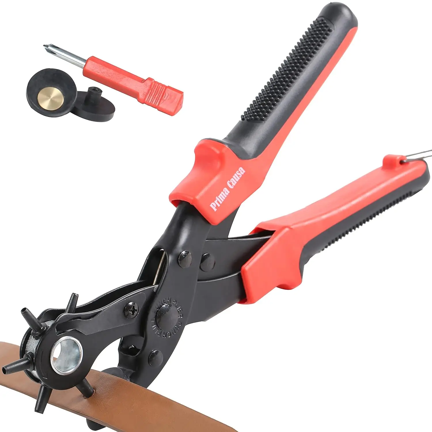 Belt Hole Puncher - Heavy Duty Leather Punch Tool - Adjustable Hole Punch for Belts