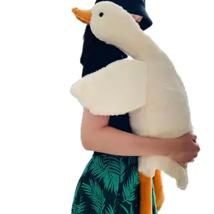Goose Weighted Stuffed Animals Plush, 4.4 lbs Soft Goose Plush Pillow, Cute Duck Plush Toy Swan Plushies Doll Sleeping Hugging Pillows Gift for Girls Boys 35.4"