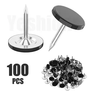 100 Pcs Flat Head Push Pins, Decorative Thumbtacks for Bulletin Boards, World Map, Cork Board, Wall, Sofa, Bedside, Furniture, Decorative Accents