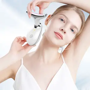 Tri-color facial and neck massager, portable 3-in-1 facial equipment, USB charging, multifunctional facial skin care tools, used for daily skin care, three modes of facial skin care tools, and skin care tools suitable for human body.