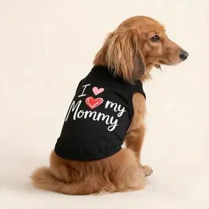 Letter Print Pet Sleeveless Vest for Small Dogs Cozy Polyester Puppy Dog Cat Shirt Cotton Clothes Poodle Schnauzer Shirts